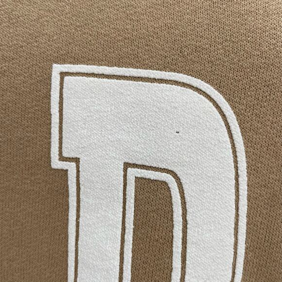 The Bar Varsity Sweatshirt Camel Tan White Oversized Crewneck Pullover Size XL - Picture 6 of 9